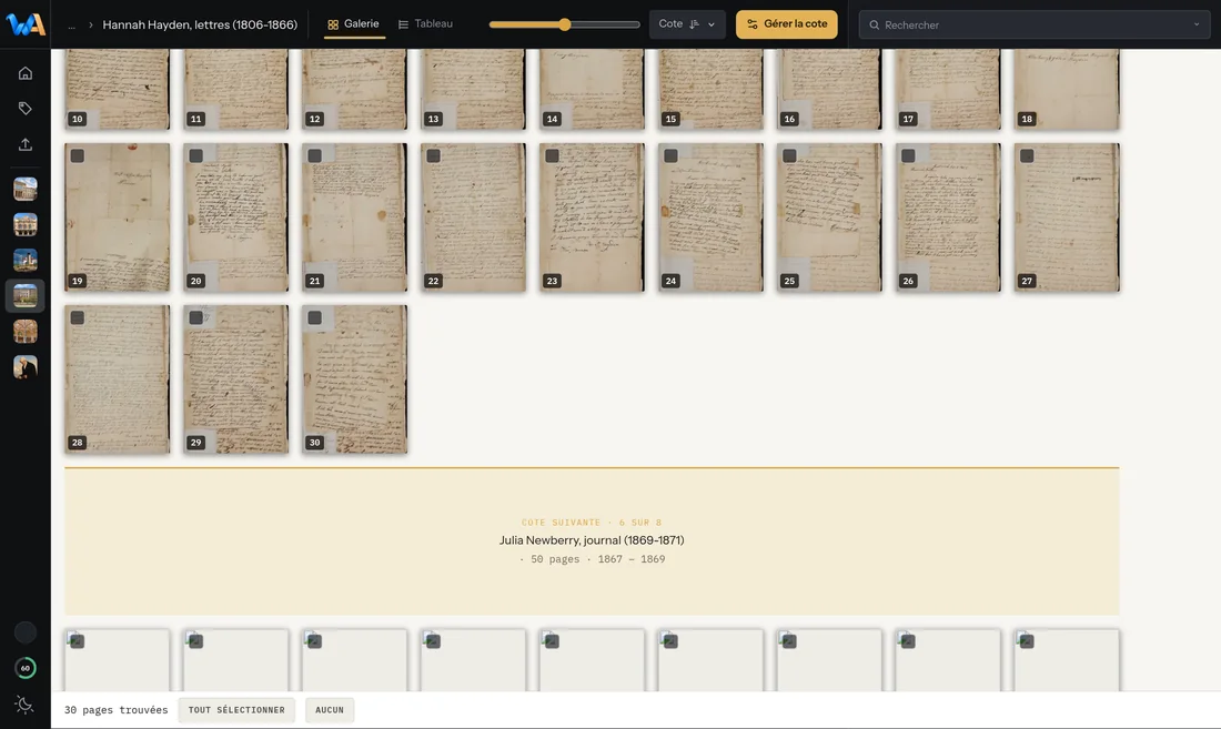 Wondarchive screen: From one shelfmark to the next, without reloading