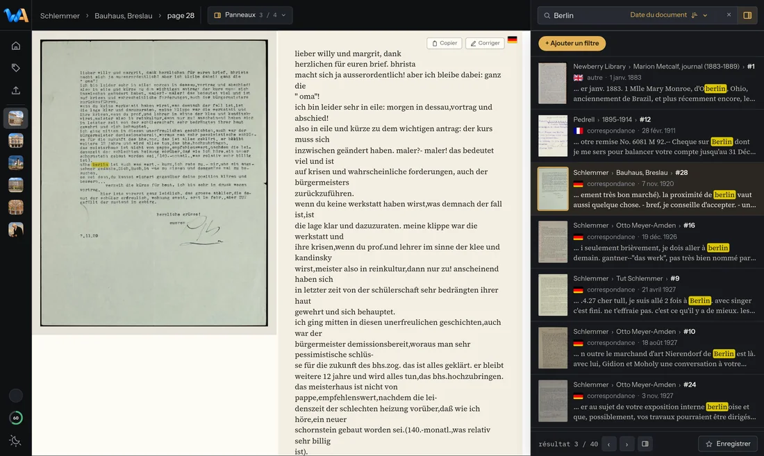Wondarchive screen: Results, right there