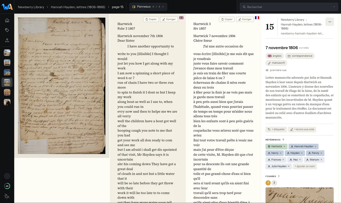 Wondarchive screen: Translated, page by page